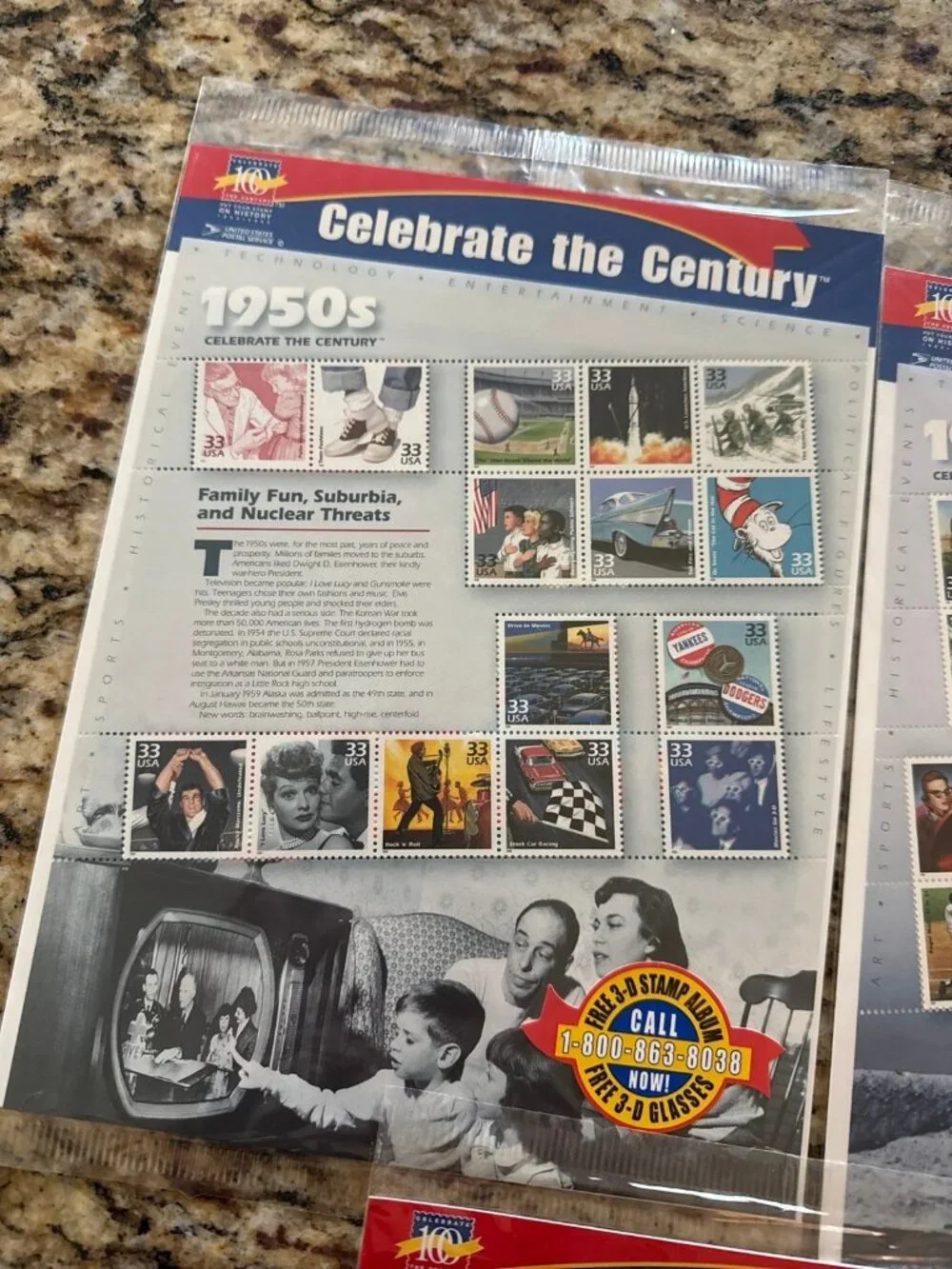 1950, 1960 and 1970s celebrate the century stamps